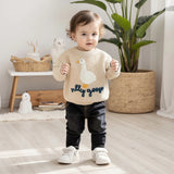 0-3T Toddler Baby Boy Girl Knit Sweater Silly Goose Embroidery Long Sleeve Knitted Sweatshirt Warm Fall Winter Clothes