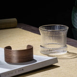 Glass Coffee Mug Japanese Style  Walnut Cup SleeveTransparent Kawaii Cup Coffeeware Beautiful Tea Mugs Beer Mug Cute Mug