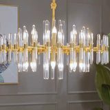 Modern restaurant luxurious smart crystal chandelier Gold round Living room interior decoration salon restaurant chandelier