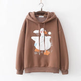Harajuku Funny Women Hoodies 100% Cotton Winter Plus Fleece Cute Pink Anime Sweatshirt Teen Girl Kawaii Long Sleeve Y2K Hoodie