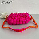 Stylish Women Quilted Cloud Bag with Braided Rope Strap Soft Shoulder Bag Perfect for Daily Use and Casual Outings