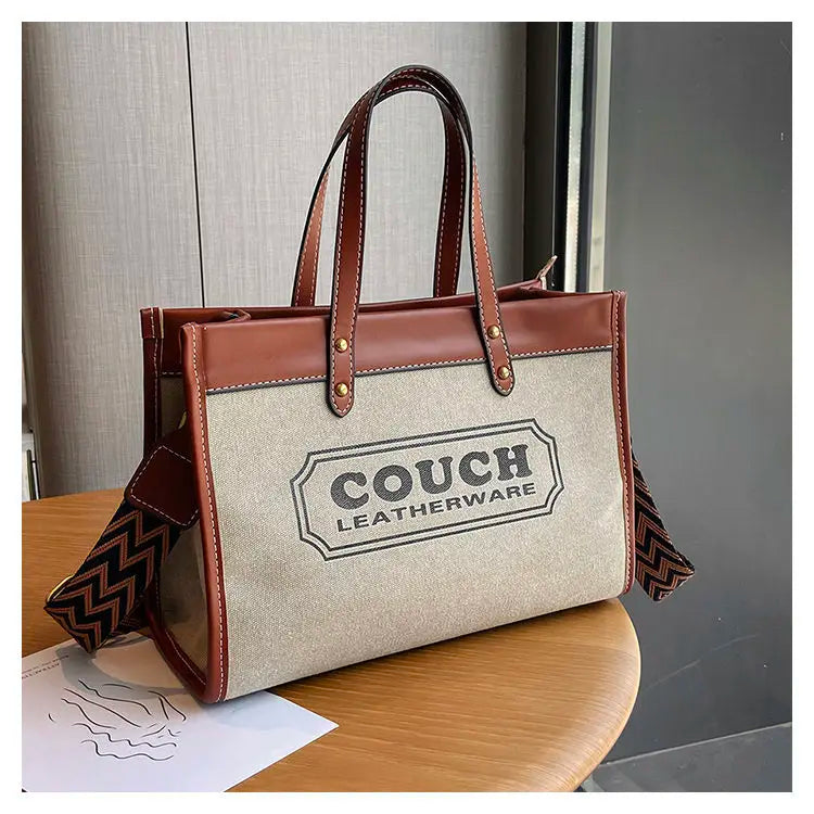 Canvas handbags women's 2023 new fashion all-match tote bag style large capacity shoulder messenger bag for woman