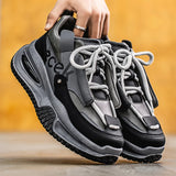 Chunky Sneaker Plus Size 45 46 47 48 Men Designer Sport Shoes Fashion Casual Leather Fabric Height Increased Flat Platform Shoes