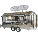 Customized Mobile Coffee Trailer and Pizza Food Truck Dual Business Stainless Steel Food Trailer Commercial Grade Package