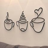 1/3pcs of Creative Coffee Wall Hangings, Coffee Shop Decorations, Interior Wall Decorations, Wall Hanging Iron Paintings
