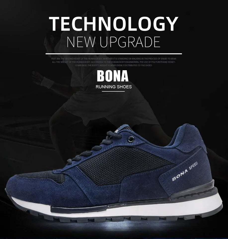 BONA 2022 New Designers Suede Casual Shoes Men Sneakers Outdoor Walking Shoes Man Comfortable Shoes Walking Footwear Mansculino