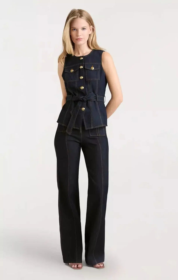 Denim suit spring and summer tops for women 2026 new style simple and elegant high-end denim fashionable style vest