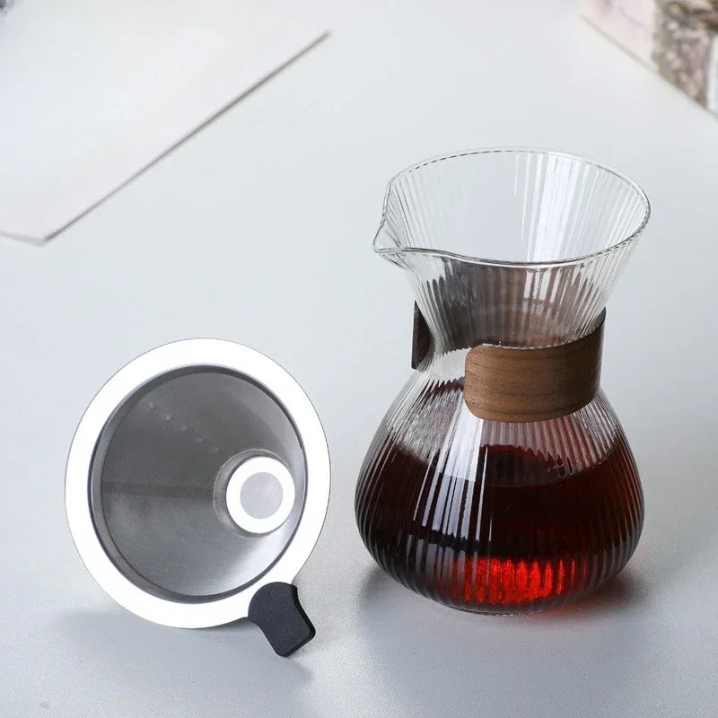 Hand Brewed Glass Coffee Sharing Pot Barista Tools Household Filter Coffee Pot Set Coffeeware Teaware Coffe Accessories