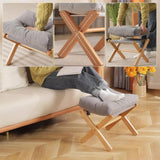 Household Small Stool Foldable Sofa Stool for Living Room Foot Stool Beech Wooden Leisure Low Stool Portable Desk Footrest