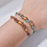 Boho New 2025 Creative Color Rope Heart Beads Bracelet 18K Gold Plated Stainless Steel Fashion Jewelry Accessories