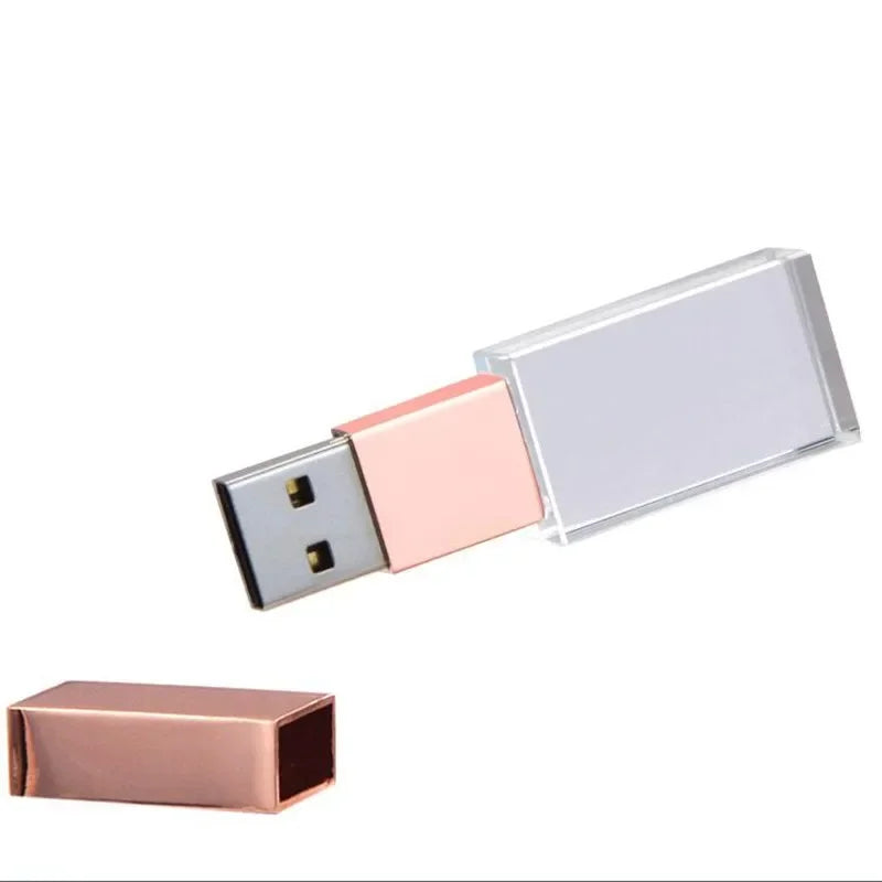 Free Custom LOGO Color Metal Crystal USB2.0/3.0 High-speed Flash Drive 4GB 8GB 16GB 32GB 64GB 128GB