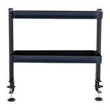 Clamp-on Desk Shelf, 2-Tier, Above or Under Table Corner Shelves Organizer, Black