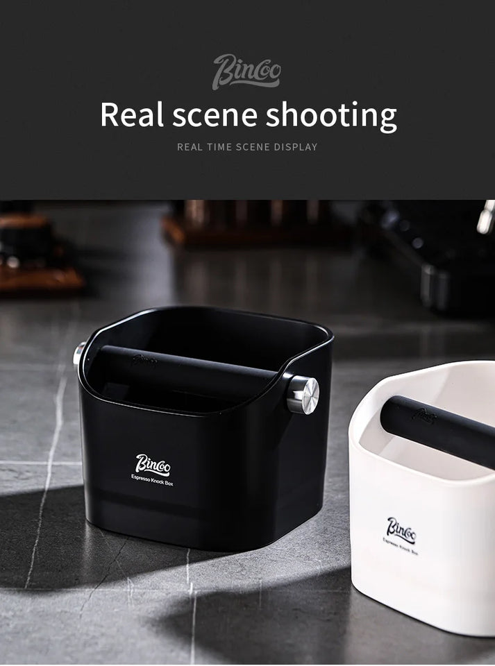 Bincoo 0.8L Coffee Knock Box Espresso Grounds Container Anti Slip Espresso Dump Bin Grind Beveled Barista Goods Cafe Accessories
