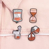 100% PURE COFFEE Enamel Pins Hourglass Coffee Lover Metal Brooches Fashion Lapel Badge Backpack Clothes Jewelry Gift for Friends