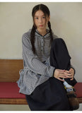 Onalippa Girl Style Hooded Sweatshirt Spring Autumn New College Women Clothing Gray White Striped Long Sleeved T-shirt Base