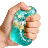 Ocean Cube Squeezable Stress Relief Toy Soft Transparent Squishy Toy with Sea Shell Fidgets for Kids Adults Anxiety Relief