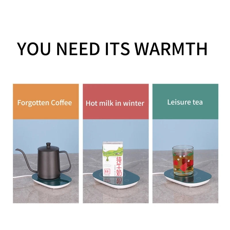 27RB Coffee Mugs Warmer Cup Heating Pad Desk Electric Beverage Warmer Plate 55℃ Constant Temperature for Cocoa Water Milk