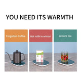 27RB Coffee Mugs Warmer Cup Heating Pad Desk Electric Beverage Warmer Plate 55℃ Constant Temperature for Cocoa Water Milk