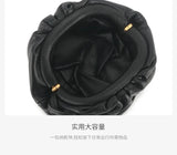 2025 Early Spring  Ins Soft Waxy MiniSheepskin Gentle Advanced Feeling Wrinkled Cloud Neck Croissant Horn Change Bag
