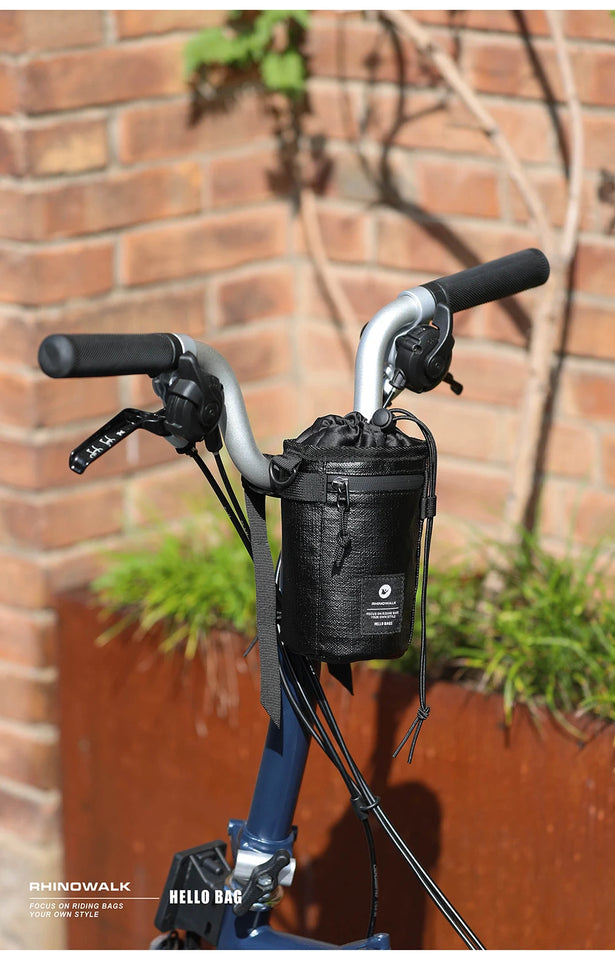 Rhinowalk Bicycle Handlebar Bag 1.6L Insulated Water Bottle Bag Cycling Front Tube Bag Commuting Morandi Color Shoulder Pack