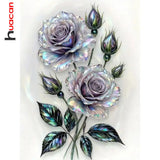 Huacan Rose Flower Carve Diamond Painting New Arrivals 2025 Full Square Round Drill Diamond Mosaic Rhinestone Pictures