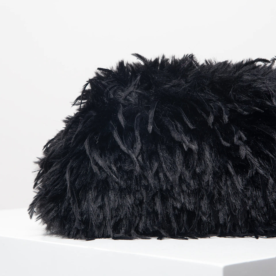 Dopamine-style clip bag, Y2K plush clutch bag, candy-colored women's purse, dinner dress clutch