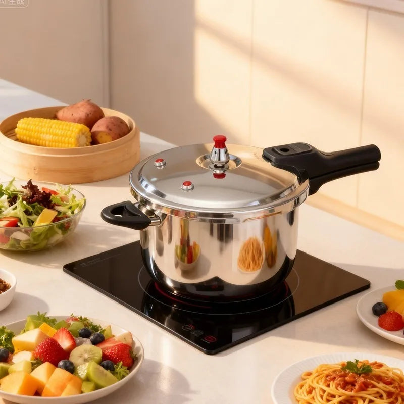 Stainless steel pressure cooker,commercial and household use, multiple specifications,suitable for electric stove and gas stove.
