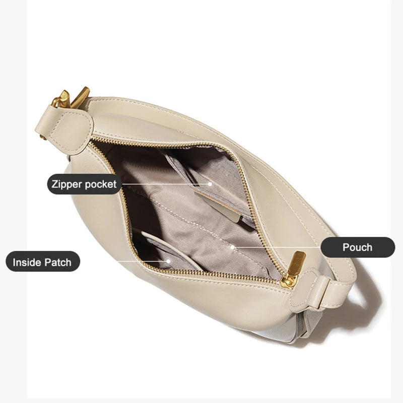 100% genuine leather women's bag designer creates luxury shoulder bag, fashionable new crossbody bag, commuting handbag