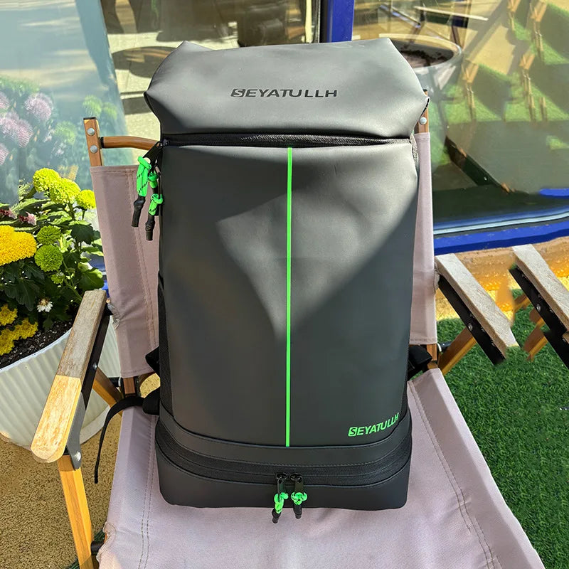 Shoulder Bag Large Capacity Outdoor Leisure Travel Waterproof Wear Resistant PU Sports Mountaineering Bag With Shoe Compartment