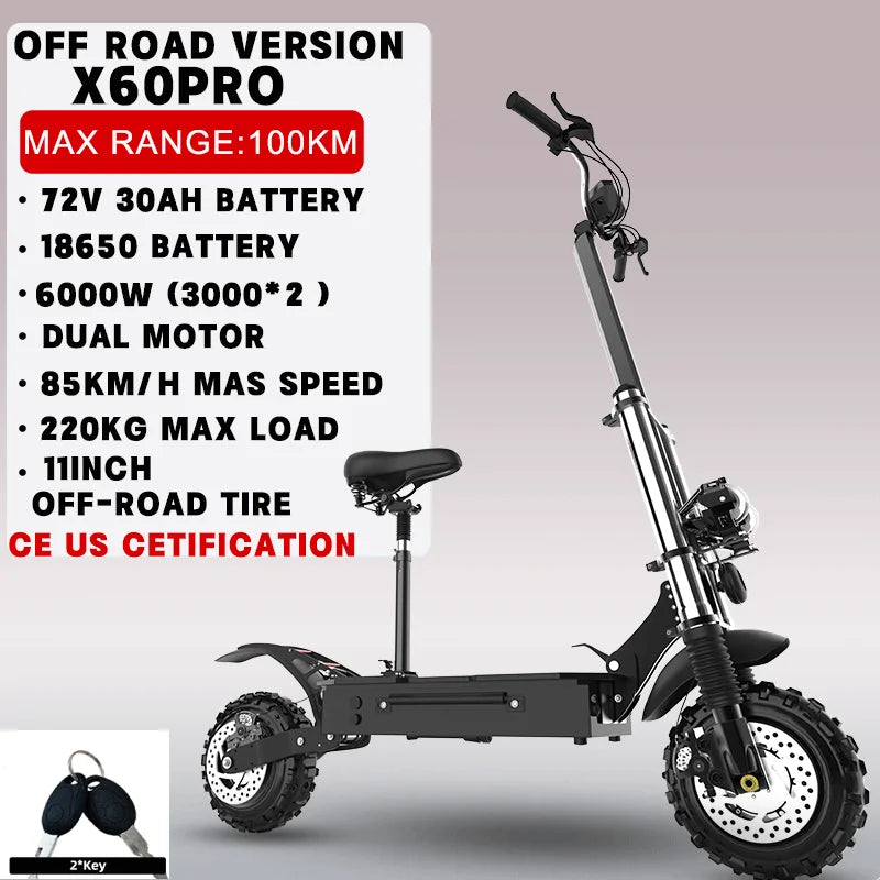 [8 models]10/11 Inch 48V-72V 1000W-6000W Electric Scooter 50-85km/h Fast E Scooter Off Road Electric Kick Scooter Foldable Adult