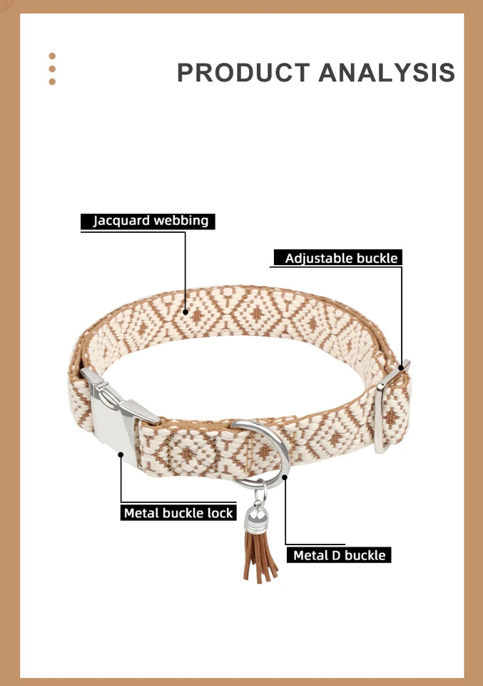 Bohemian Ethnic Style Pet Collars For Small Medium And Large Dogs Multi-colors Choose Adjustable Luxurious Trend New Arrivals