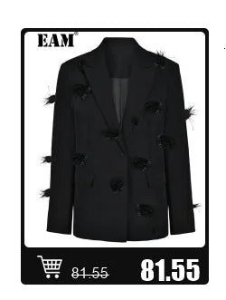 [EAM] Black Irregular Knot Sweatshirt New Stand Collar Long Sleeve Women Big Size Fashion Tide Spring Autumn 2026 1DJ1848