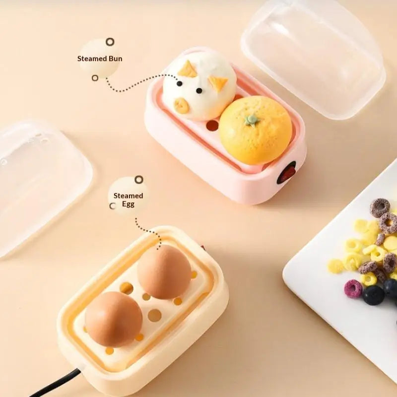Electric Egg Boiler Automatic Cooker Rapid Egg Boiler Breakfast Machine Multi-Function Egg Cooker 2 Eggs Portable Food Steamer