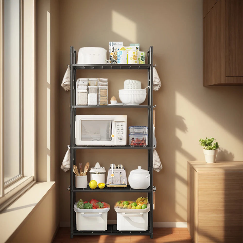 5-Shelf Adjustable Storage Shelves Heavy Duty Rack Storage Shelving Unit 66 Lbs Capacity Organizer for Kitchen,Garage,Bathroom