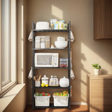 5-Shelf Adjustable Storage Shelves Heavy Duty Rack Storage Shelving Unit 66 Lbs Capacity Organizer for Kitchen,Garage,Bathroom