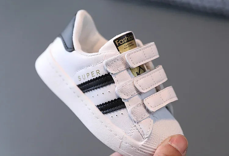 Children's Sneakers Kids Fashion Design White Non-slip Casual Shoes for Boys Girls Hook Breathable Sneakers Toddler Outdoor Shoe