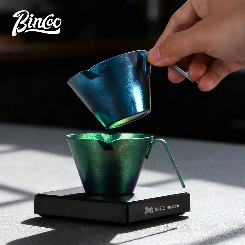 Bincoo Premium Titanium Coffee Cup 90ml for Espresso Extraction and Milk Measurement Durable Pure Titanium Construction Perfect