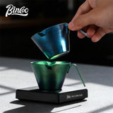 Bincoo Premium Titanium Coffee Cup 90ml for Espresso Extraction and Milk Measurement Durable Pure Titanium Construction Perfect