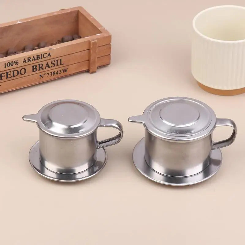 Stainless Steel Coffee Filter Infuse Cup Vietnamese Coffee Dripper Maker Pot Portable Coffee Drip Strainer Kitchen Tools 1PC