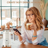 BioloMix 5-in-1 Milk Frother with LED Touch Screen – Hot & Cold Foam Maker for Lattes, Coffee & More
