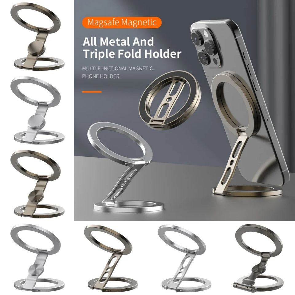 Double Sided Magnetic Phone Ring Holder Kickstand Magnet Grip for MagSafe For iPhone 16 15 14 Android Gym Car Holder Phone Stand