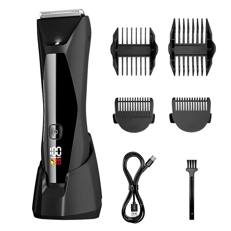 SEJOY Body Pubic Hair Trimmer for Men With Standing Recharge Dock,Balls Women Lady Shaver Hair Removal Bikini Trimmer