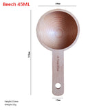 Beech/Walnut Wooden Measuring Spoon 7.5/10/15/20/30/45ML Multipurpose Coffee Tea Sugar Spice Spoon Kitchen Gadgets Milk Powder