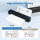 Portable Printer Wireless Inkless Thermal Printer A4 Bluetooth C80 300DPI Mobile Support Android iOS for Office Work Home School