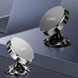 The magnetic dashboard is glued to the car mount for mobile phone navigation