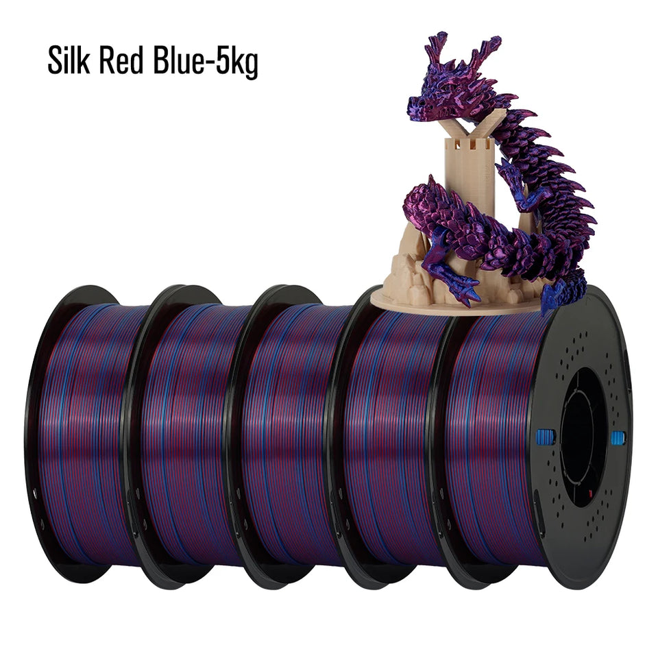 KINGROON Silk Dual-color PLA Filament 3D Printer 1.75mm 11/22 lbs Silk PLA Filament Plastic Materials 3D Printing Special Color