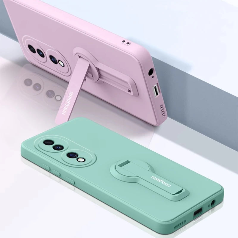 Silicone Phone Case for OPPO Find X6 X9 X8 X7 X5 X3 Pro Ultra Case Soft Back Cover With Holder Bracket Screen Protector