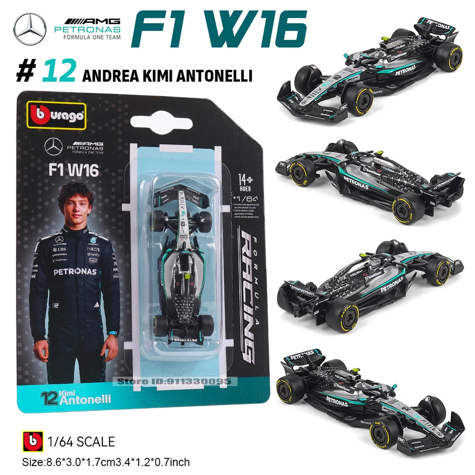 Bburago 1:64 McLaren F1 2025 MCL39 #4 Lando Norris #81 Oscar Piastri car model series children's Christmas boy gift toys