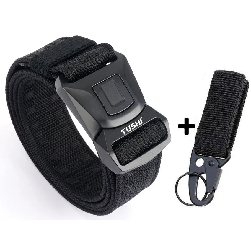 Solid Quick Release Metal Buckle Canvas Tactical Belts Comfortable Webbing Waistband Outdoor Corps Training Hiking Belt For Men