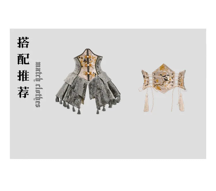 Blood Supply Original New Chinese Cheongsam Slim Dress Tie Tassel Jacquard Tunic Waist Sheath Long Trumpet Dresses Festival